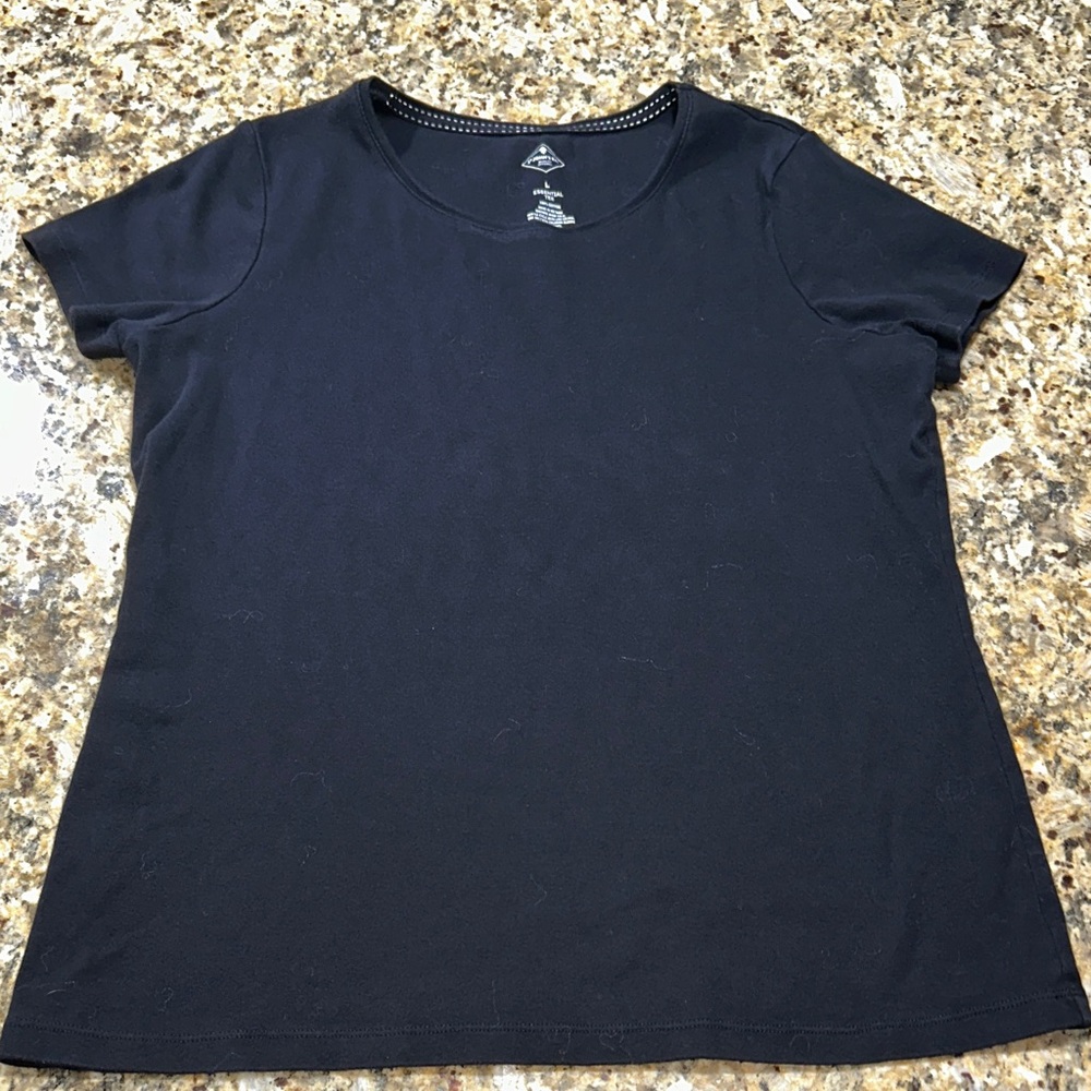 Free w/Bundle St. John's Bay Black Short-Sleeve Scoop Neck Tee